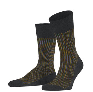Falke Daily Sock Crew Uptown Tie (stylish design, cotton) blackgrey Men - 1 Pair