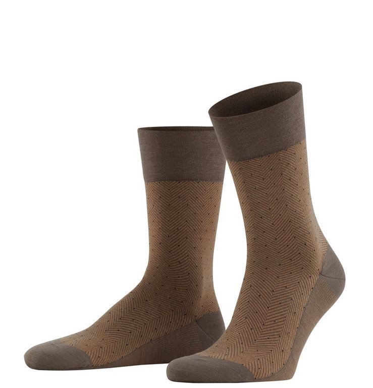 Falke Tagessocke Crew Sensitive Herringbone (temperaturausgleichende Merinowolle) haselnussbraun Herren - 1 Paar