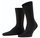 Falke Tagessocke Crew Milano (elegante Rippstruktur, Baumwolle) schwarz Herren - 1 Paar