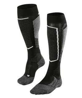 Falke Ski Sock SK2 (Allrounder Ski Sock, Merino Wool Blend) Black/Grey Women - 1 Pair