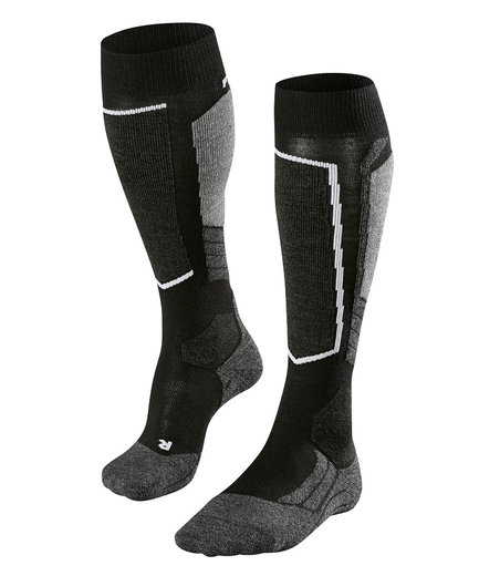 Falke Skisocke SK2 (Allrounder-Skistrumpf, Merinowoll-Mix) schwarz/grau Damen - 1 Paar