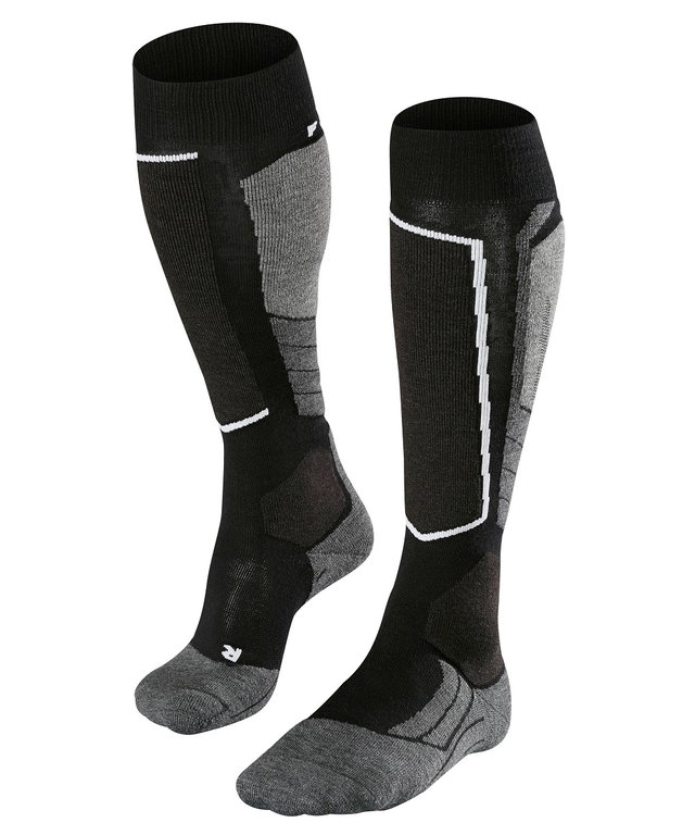 Falke Skisocke SK2 Intermediate Wool (mittelstarke Polsterung) schwarz/grau/weiss Damen - 1 Paar