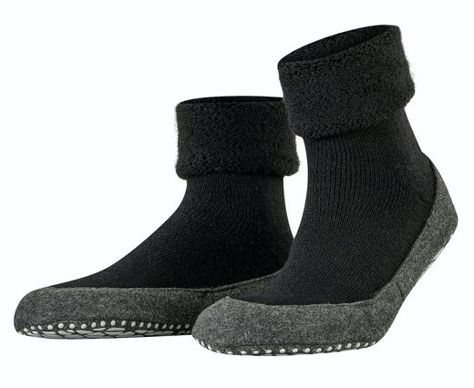 Falke Hausschuhe Cosyshoe (weiche Merinowolle) schwarz Damen/Herren