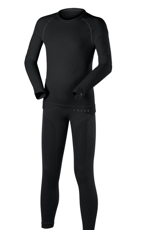 Falke Functional Underwear Set Maximum Warm (long-sleeved shirt and long pants) black Kids