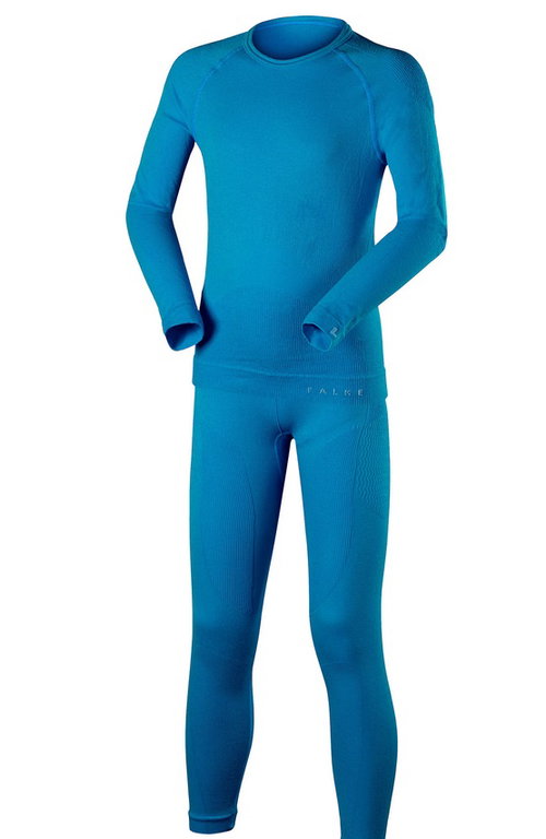 Falke Funktionsunterwäsche-Set Maximum Warm (Langarmshirt und lange Hose) hellblau Kinder