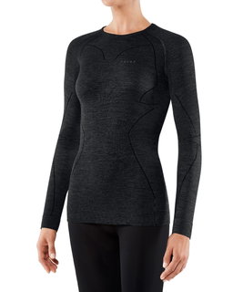 Falke Langarmshirt Wool Tech (Merinowolle) Unterwäsche schwarz Damen