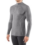 Falke Langarmshirt Wool Tech Half-Zip (Merinowolle) Unterwäsche grau Herren