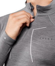 Falke Long Sleeve Wool Tech Half-Zip (Merino Wool) Underwear Grey Men
