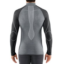 Falke Langarmshirt Wool Tech Half-Zip (Merinowolle) Unterwäsche grauschwarz Herren