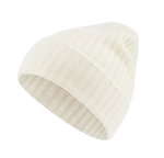 Falke Wintermütze (Beanie) Unisex - Kaschmir, Rippenstruktur, Umschlag - weiss - 1 Stück