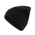 Falke Wintermütze (Beanie) Unisex - Kaschmir, Rippenstruktur, Umschlag - schwarz - 1 Stück