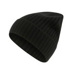 Falke Wintermütze (Beanie) Unisex - Kaschmir, Rippenstruktur, Umschlag - schwarz - 1 Stück