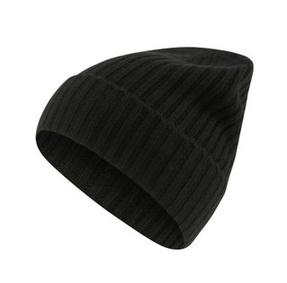 Falke Wintermütze (Beanie) Unisex - Kaschmir, Rippenstruktur, Umschlag - schwarz - 1 Stück