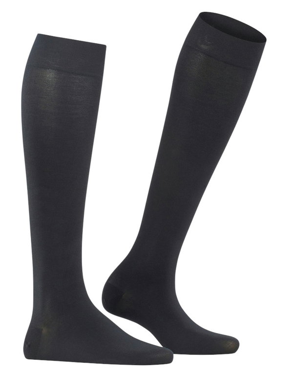 Falke Knee Socks Fine Softness 50 DEN (soft and lightweight wearing comfort) black ladies - 1 pair