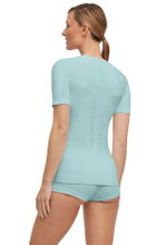 Falke Funktions-Shirt Warm (maximale Bewegungsfreiheit) Kurzarm hellblau Damen
