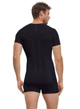 Falke Funktions-Tshirt Warm 2024 (maximale Bewegungsfreiheit) Kurzarm schwarz Herren