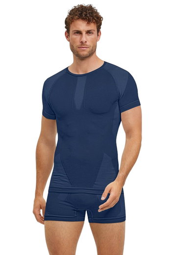 Falke Funktions-Tshirt Warm 2024 (maximale Bewegungsfreiheit) Kurzarm spaceblau Herren