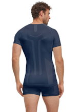 Falke Funktions-Tshirt Warm 2024 (maximale Bewegungsfreiheit) Kurzarm spaceblau Herren