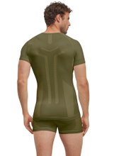 Falke Funktions-Tshirt Warm 2024 (maximale Bewegungsfreiheit) Kurzarm herbgrün Herren
