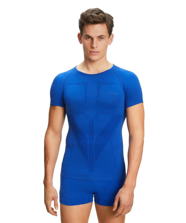 Falke Funktions-Tshirt Warm (maximale Bewegungsfreiheit) Kurzarm blau Herren