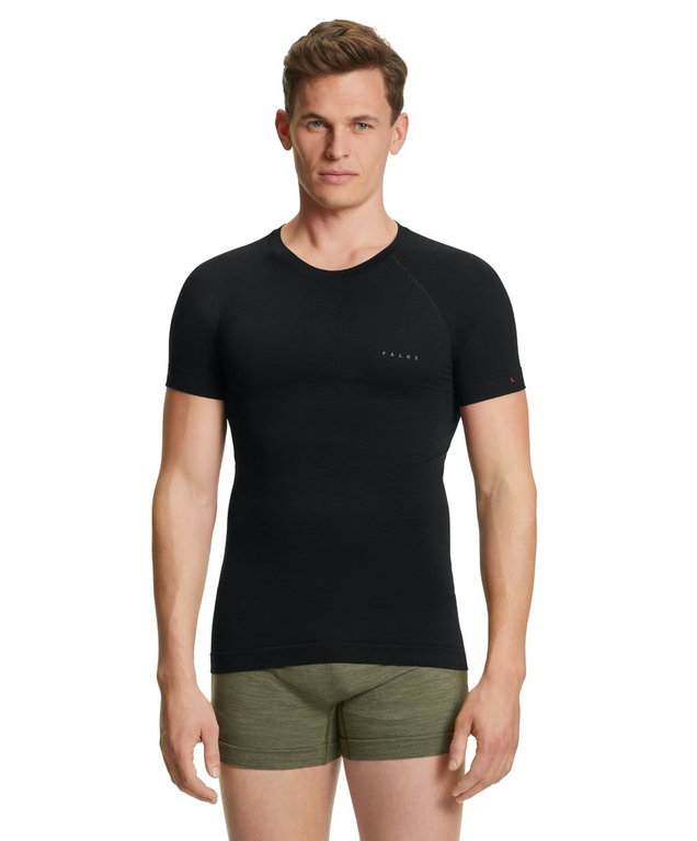Falke Funktions-Tshirt Wool-Tech Light (komfortable Passform) Kurzarm schwarz Herren