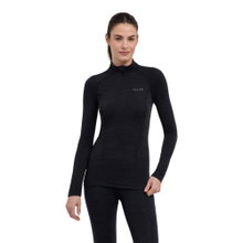 Falke Funktionsunterwäsche Langarmshirt Wool-Tech Half-Zip (hervorragendes Feuchtigkeitsmanagement) schwarz Damen