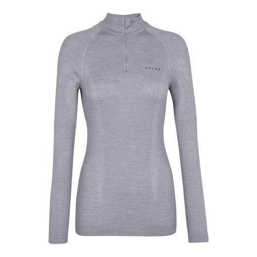 Falke Funktionsunterwäsche Langarmshirt Wool-Tech Half-Zip (hervorragendes Feuchtigkeitsmanagement) grau Damen