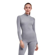 Falke Funktionsunterwäsche Langarmshirt Wool-Tech Half-Zip (hervorragendes Feuchtigkeitsmanagement) grau Damen