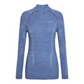 Falke Funktionsunterwäsche Langarmshirt Wool-Tech Half-Zip (hervorragendes Feuchtigkeitsmanagement) blau Damen