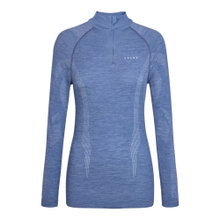 Falke Funktionsunterwäsche Langarmshirt Wool-Tech Half-Zip (hervorragendes Feuchtigkeitsmanagement) blau Damen