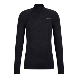 Falke Funktionsunterwäsche Langarmshirt Wool-Tech Half-Zip (hervorragendes Feuchtigkeitsmanagement) schwarz Herren