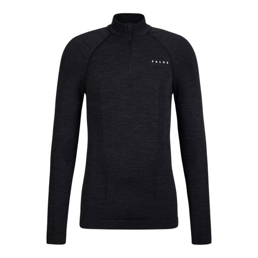 Falke Bielizna funkcyjna z długim rękawem Wool-Tech Half-Zip (doskonałe zarządzanie wilgocią) czarna Męska