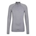 Falke Funktionsunterwäsche Langarmshirt Wool-Tech Half-Zip (hervorragendes Feuchtigkeitsmanagement) grau Herren