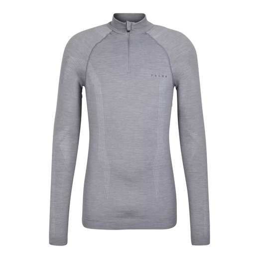 Falke Funktionsunterwäsche Langarmshirt Wool-Tech Half-Zip (hervorragendes Feuchtigkeitsmanagement) grau Herren