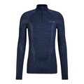 Falke Funktionsunterwäsche Langarmshirt Wool-Tech Half-Zip (hervorragendes Feuchtigkeitsmanagement) spaceblau Herren