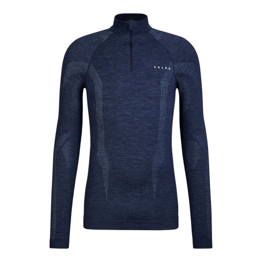 Falke Funktionsunterwäsche Langarmshirt Wool-Tech Half-Zip (hervorragendes Feuchtigkeitsmanagement) spaceblau Herren