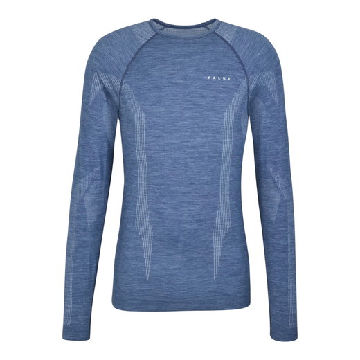 Falke Funktionsunterwäsche Langarmshirt Wool-Tech (hervorragendes Feuchtigkeitsmanagement) blau Herren