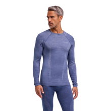 Falke Funktionsunterwäsche Langarmshirt Wool-Tech (hervorragendes Feuchtigkeitsmanagement) blau Herren