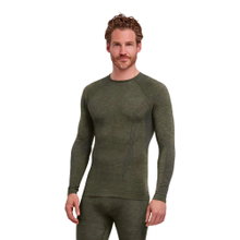 Falke Funktionsunterwäsche Langarmshirt Wool-Tech (hervorragendes Feuchtigkeitsmanagement) olivegrün Herren