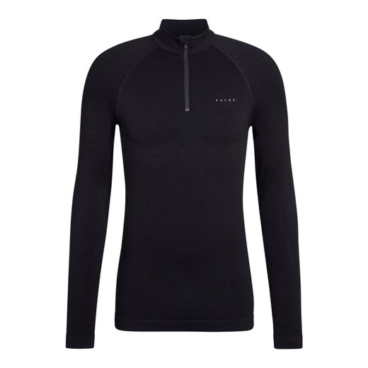 Falke Funktionsunterwäsche Langarmshirt Maximum Warm Half-Zip (maximale Bewegungsfreiheit) schwarz Herren