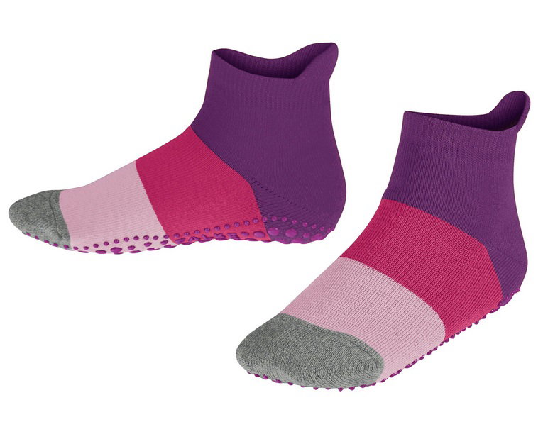 Falke Hausschuhe Colour Block 2024 (nachhaltige Baumwolle) violett/pink Kinder