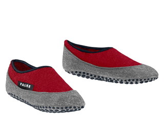 Falke Hausschuhe Cosyshoe (wärmende Merinowolle) rot/grau Kinder