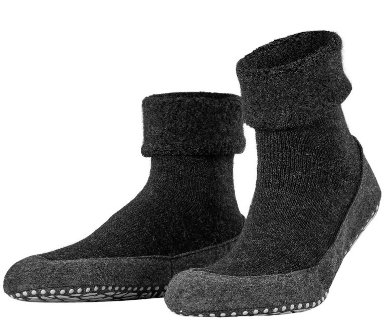 Falke Hausschuhe Cosyshoe (weiche Merinowolle) anthrazit Damen/Herren