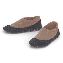 Falke Kapcie Cosyshoe (ocieplająca wełna merino) brązowo-szare dziecięce