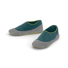 Falke Kapcie Cosyshoe (ocieplająca wełna merino) niebiesko-zielony/szary dziecięce