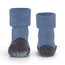 Falke Kapcie Hausschuhe Cosyshoe Minis (lekkie, ogrzewające wełna merino) niebieskie dziecięce