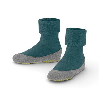 Falke Cosyshoe Minis Slippers (light, warming merino wool) blue-green children