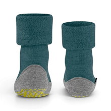 Falke Kapcie Hausschuhe Cosyshoe Minis (lekkie, ogrzewające wełna merino) niebiesko-zielone dziecięce