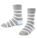 Falke Hausschuhe Simple Stripes (Baumwolle-Mischung) grau Kinder