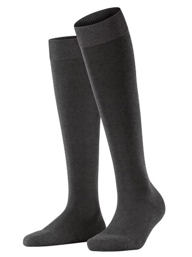 Falke Kniestrümpfe ClimaWool (feuchtigkeitsregulierend, Merinowolle) anthrazitgrau Damen - 1 Paar